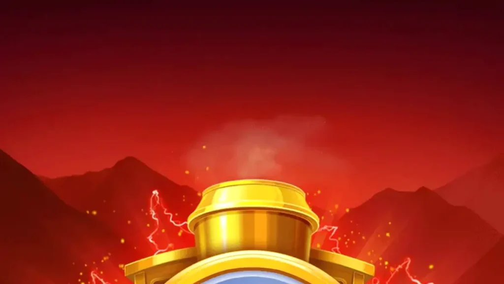 Tampilan visual slot Coin Win Express dengan tema kereta dan koin emas