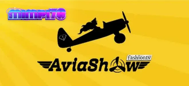 Tampilan antarmuka permainan Aviashow dengan grafik pesawat dan pengganda yang meningkat.